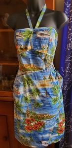 Hawaiian pinup wiggle sarong style dress